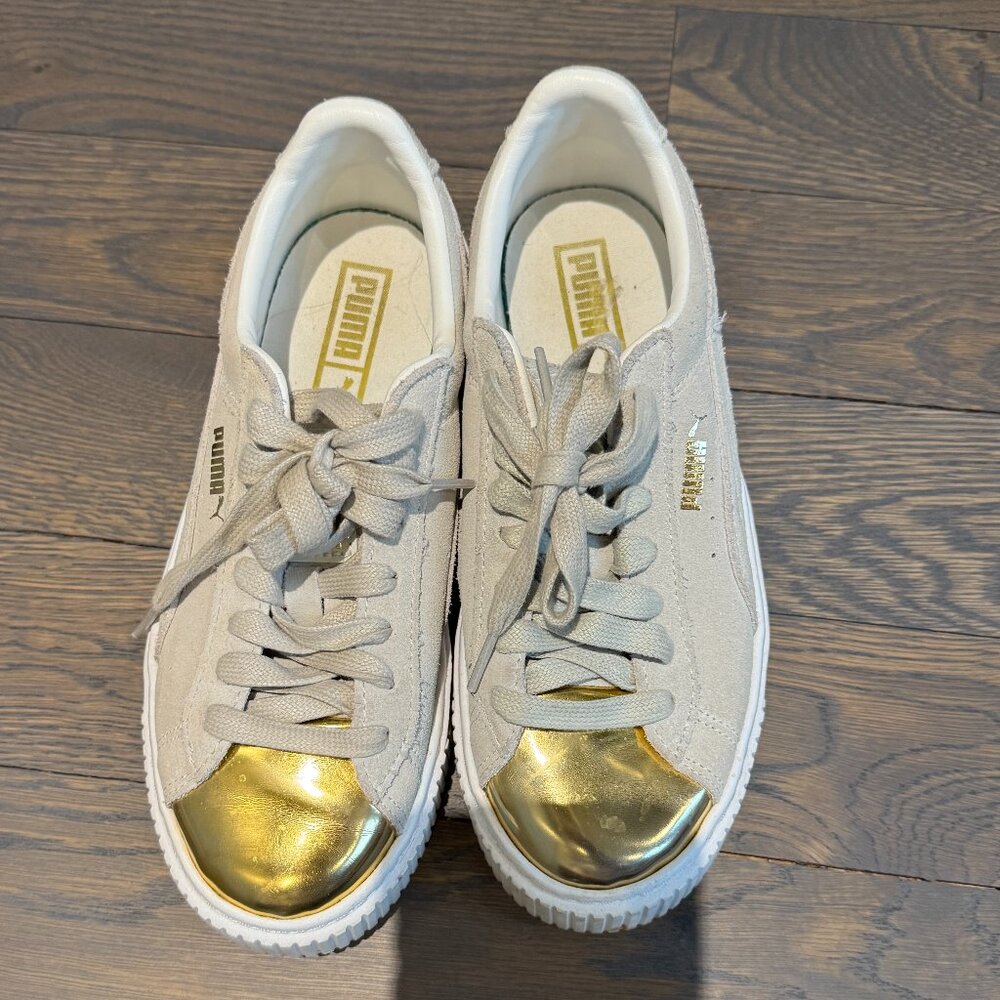 Puma Gold toe Suede Platform